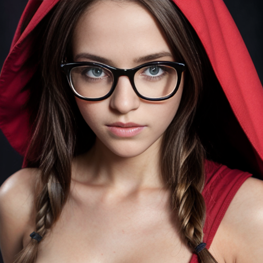 nighttime, strong makeup, emo, red, c thin, anorexia, slim,   photograph of  a girl teen , full body, her hair is long and dirty dark blonde, hyper-realistic skin, charming face, , bright dark eyes, the light falls on the face c, masterpiece, hyperrealistic, hyperrealistic, detailed and perfect face, angelic look, detailed skin, serene atmosphere, high quality, at , at , sunliight, soft, sweet, middle school, , strong colors, full body,,  twins, b, naughty,, red riding hood, A captivating  girl with ebony locks styled In two lovely braids, the edges of her hair beautifully defined, wears trendy eyeglasses emphasizing her gaze toward the camera, nudde, topless
