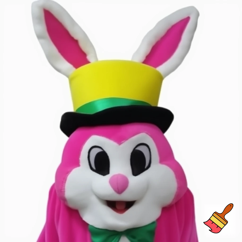 Easter bunny mascot costume top hat