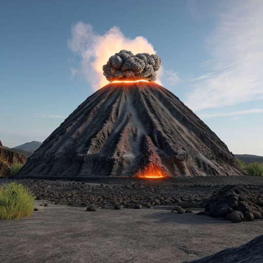 create a landscape volcano like a house for a hallwolf