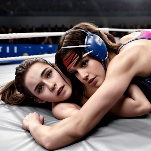 Emma Watson and Ariana Grande are wrestling on a bed