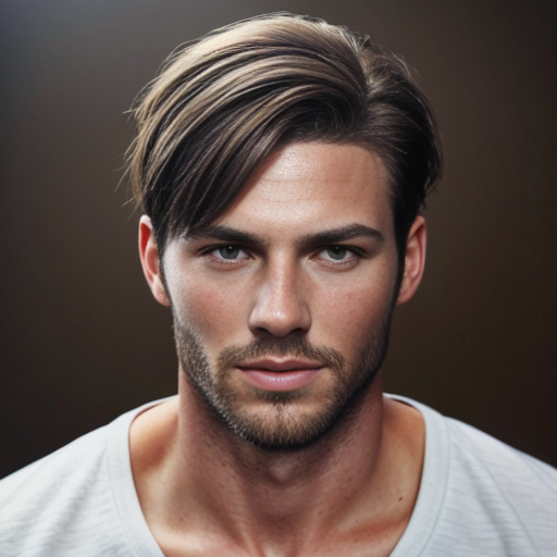 a man with short brown hair with no beard