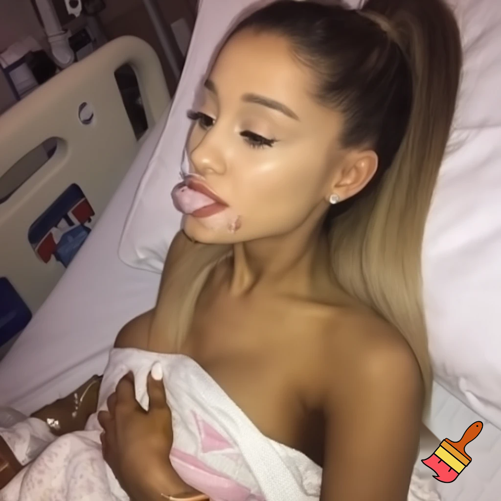 Ariana grande in the hospital sucking a penis and she is naked ,kneeling down and we see her pussy 