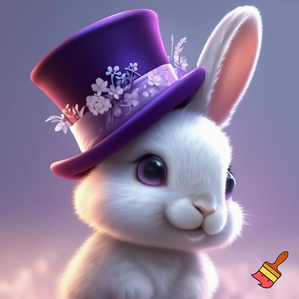 Easter bunny headband, top hat, Easter hat headband, top hat, purple and white, purple and white