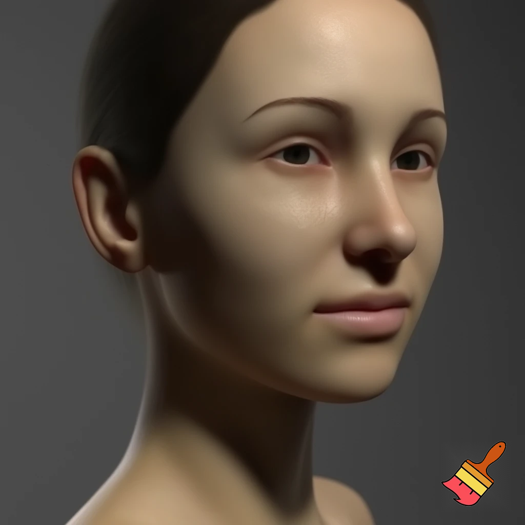 Human woman without a nose 
 