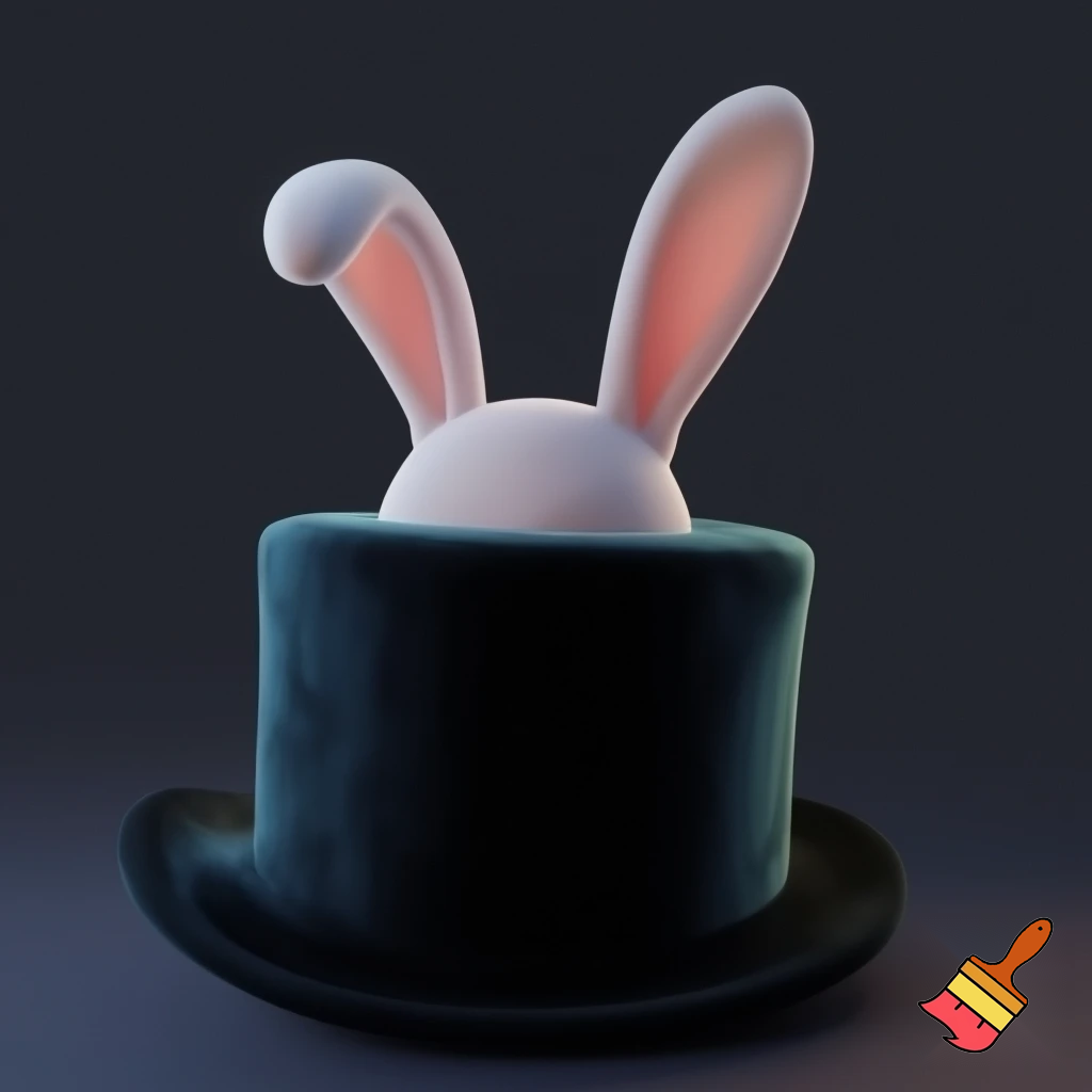 Black top hat with bunny ears velvet