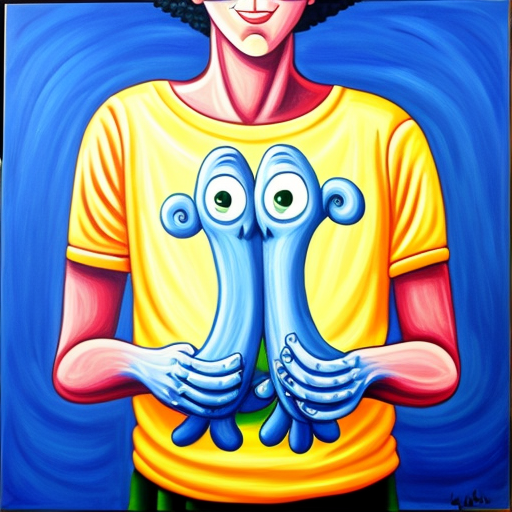Big fat blue Squidward painting