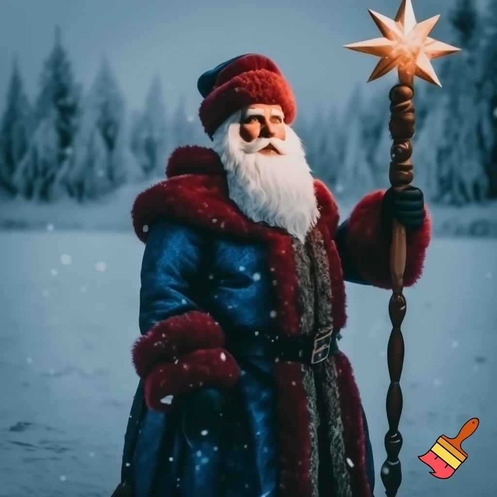 Russian Santa Claus magic one staff walking stick with a star real Santa Claus, Santa Claus the real person
