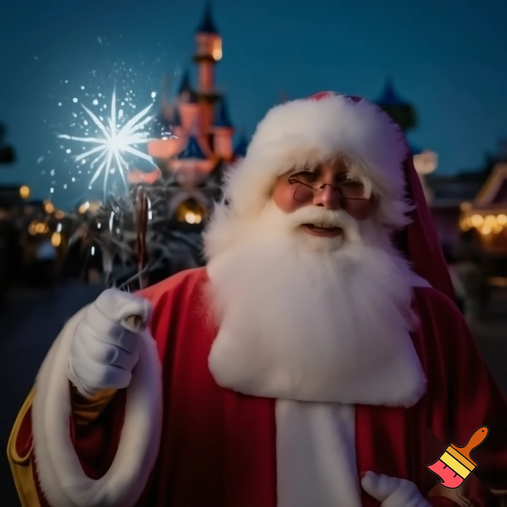 Santa Claus in Disneyland Paris Magic star wand a star💫🌟⭐️