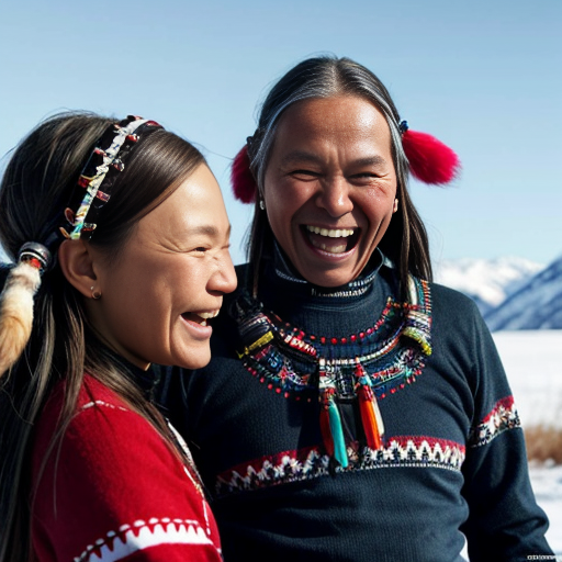 sami people and native amaricans having a laugh togheter
