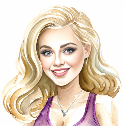 A cartoon girl with blonde big bushy blonde hair 