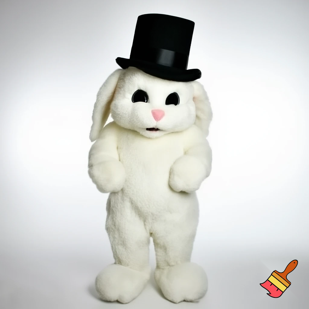 Easter bunny mascot costume top hat mascot costume 