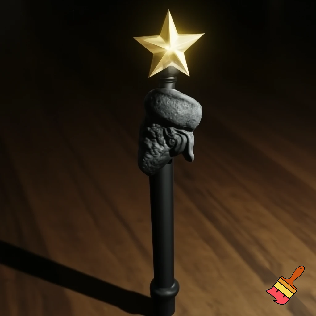 Russian Santa Claus walking stick with a star Santa Claus the real Santa Claus metal