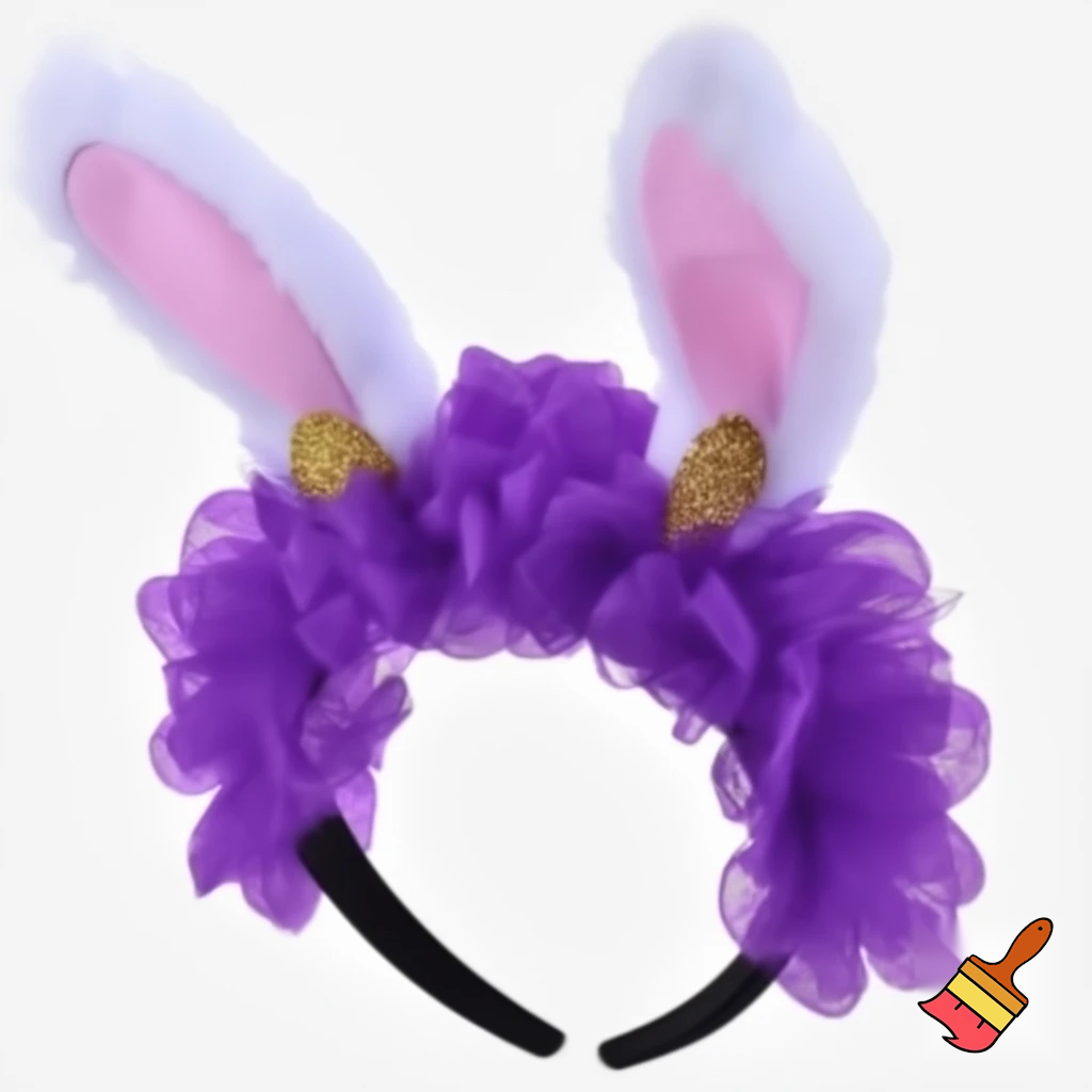 Easter top hat headband Easter bunny headband, purple and white with gold
