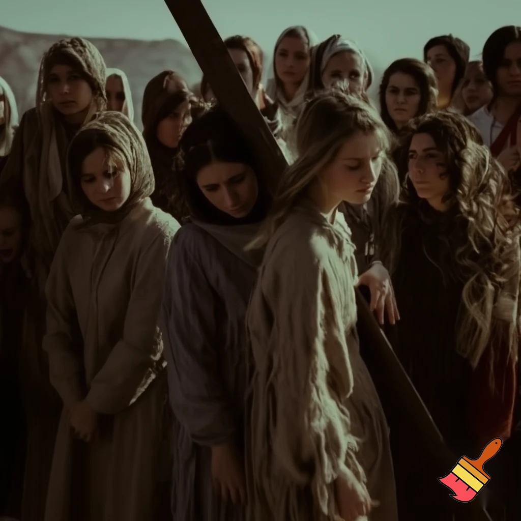 Women watching crucifixion 