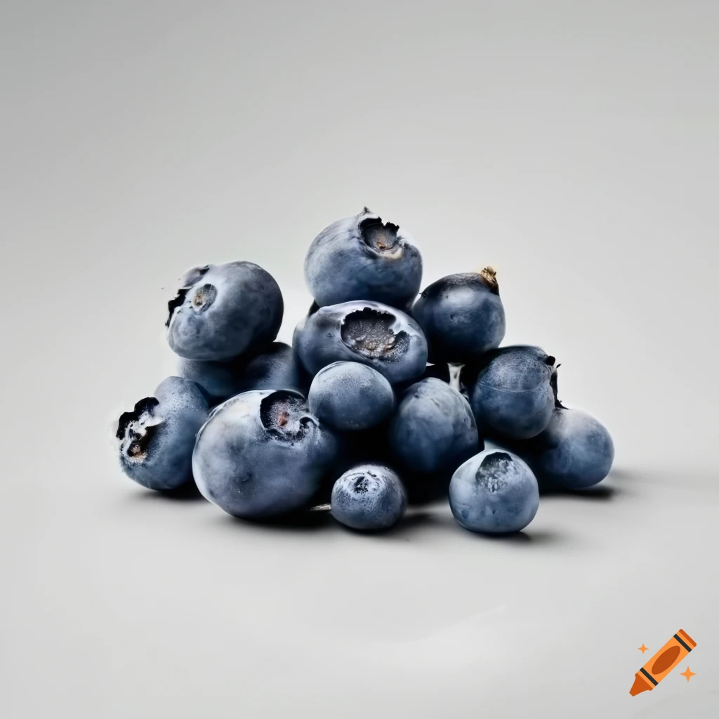blueberry full and cut on a gray background