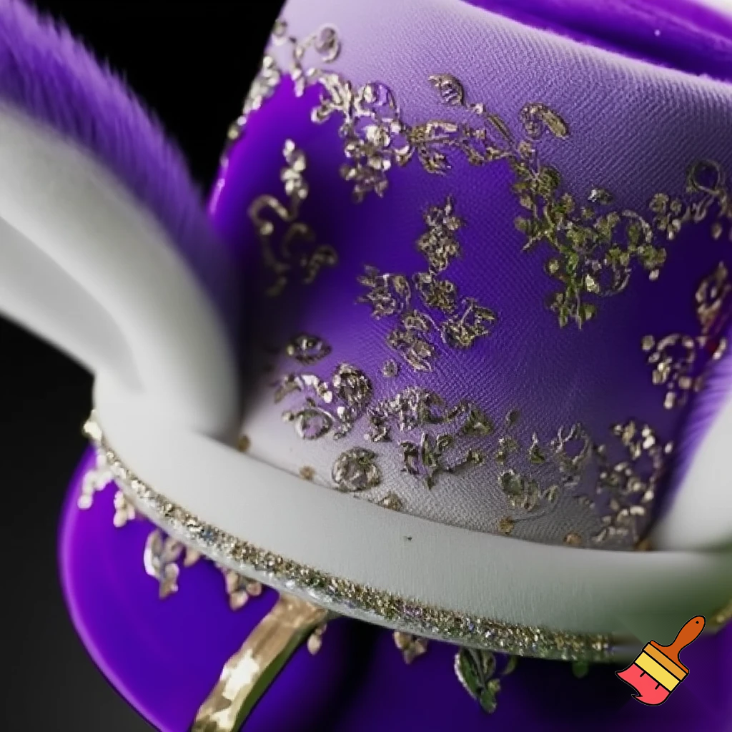 Easter top hat with headband, Easter bunny ears, purple and white velvet and fabric purple and white gold, gold and silver special delicate hat