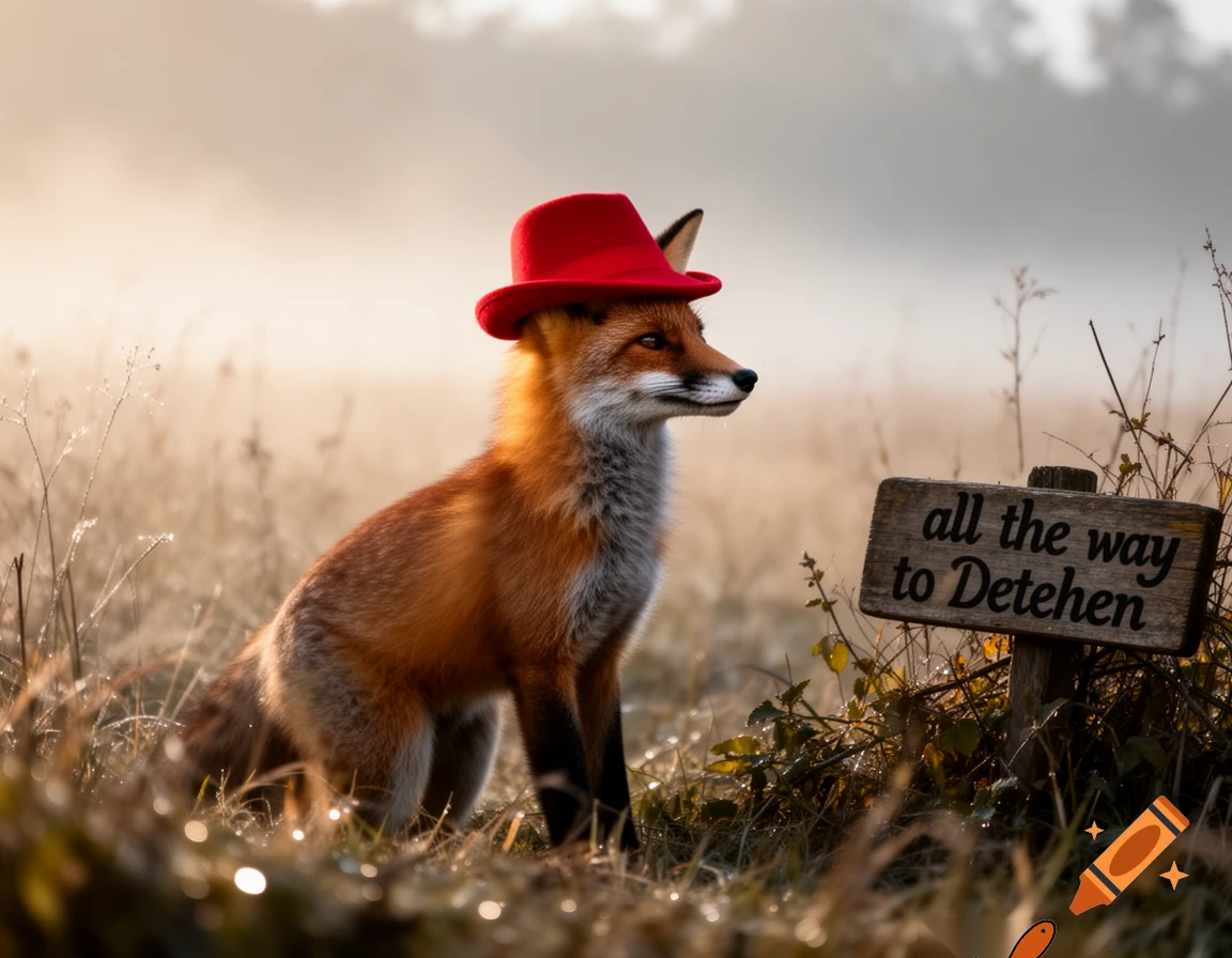 then the fox with a red hat went all the way to detehen but fking so sad