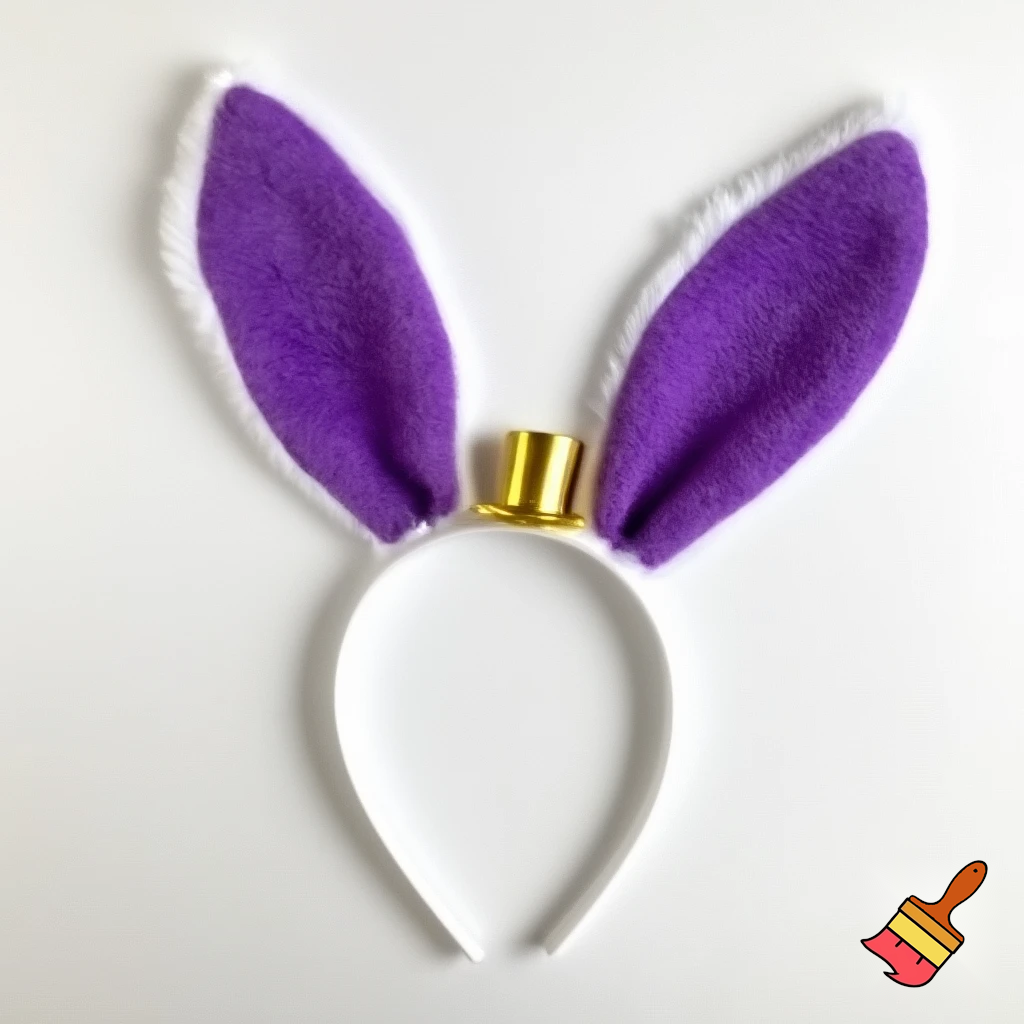 Easter bunny top hat headband, purple, purple and white with gold top hat top hat headband