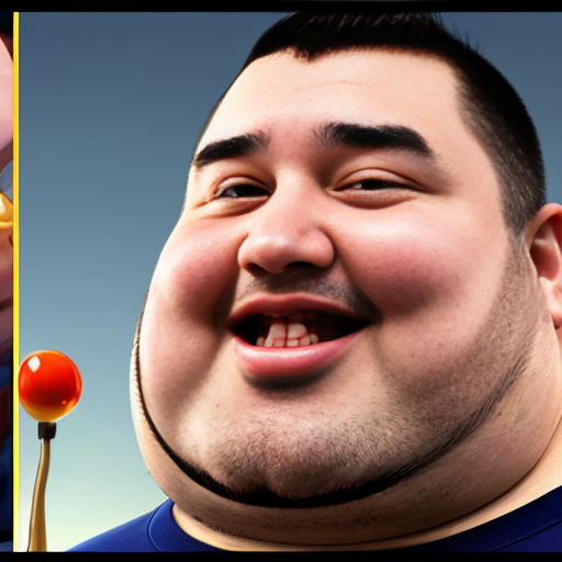 fat america guy giant chin wobbling 