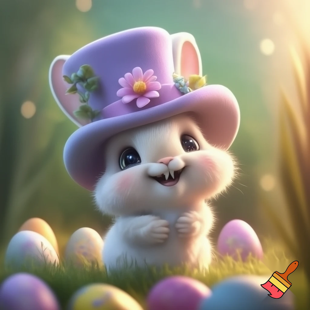 Easter bunny mascot costume top hat