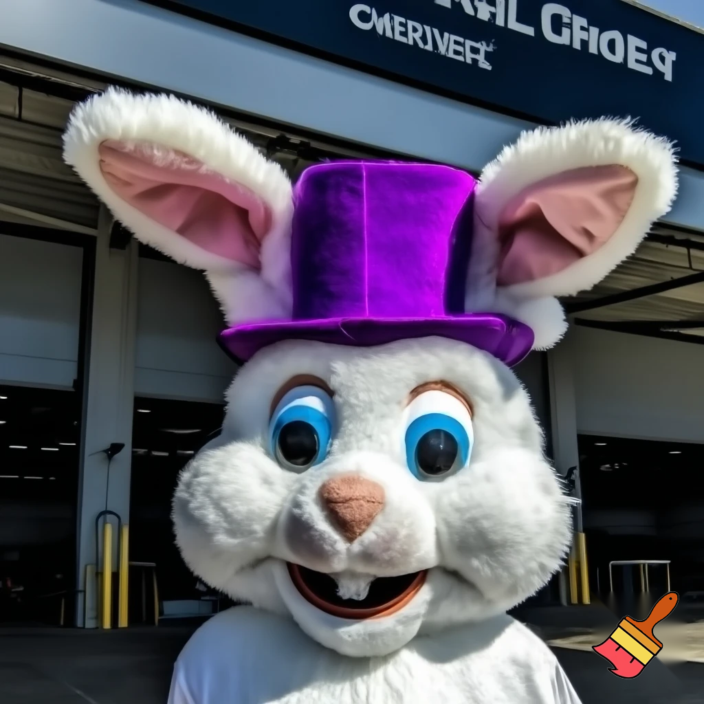 Mascot costume, Easter bunny top hat special top hat falcon gate trucking Centre