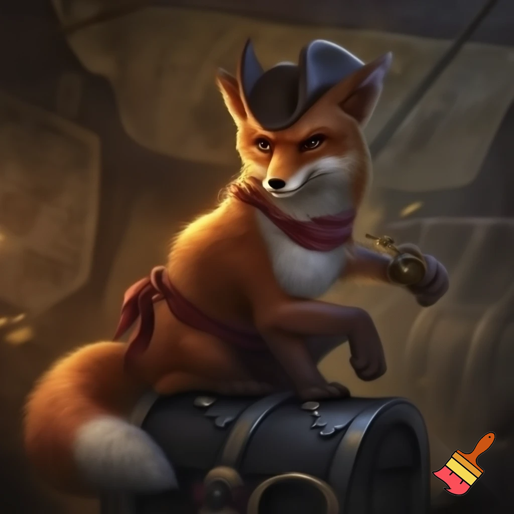 fantasi pirat ræv der sidder på fire ben