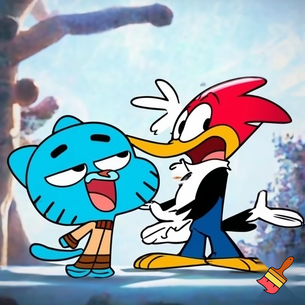 Gumball Watterson meets Woody Woodpecker
