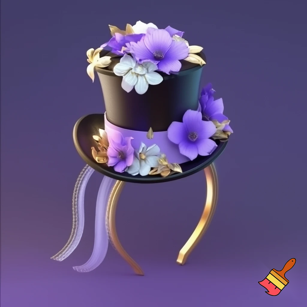 Easter hat headband, top hat headband, purple and white with gold