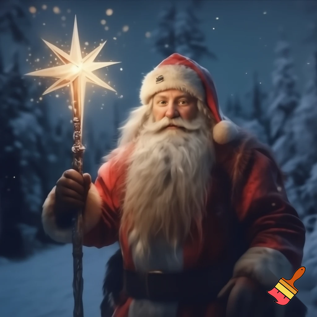 Santa Claus, Russia walking stick with a star real person the real Santa Claus will stick with the star