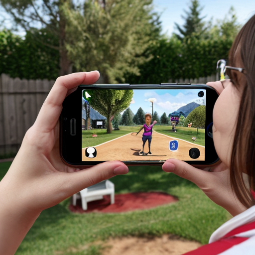 Goretzka play game on apple phone and Vanessa play game on apple phone at the backyard 