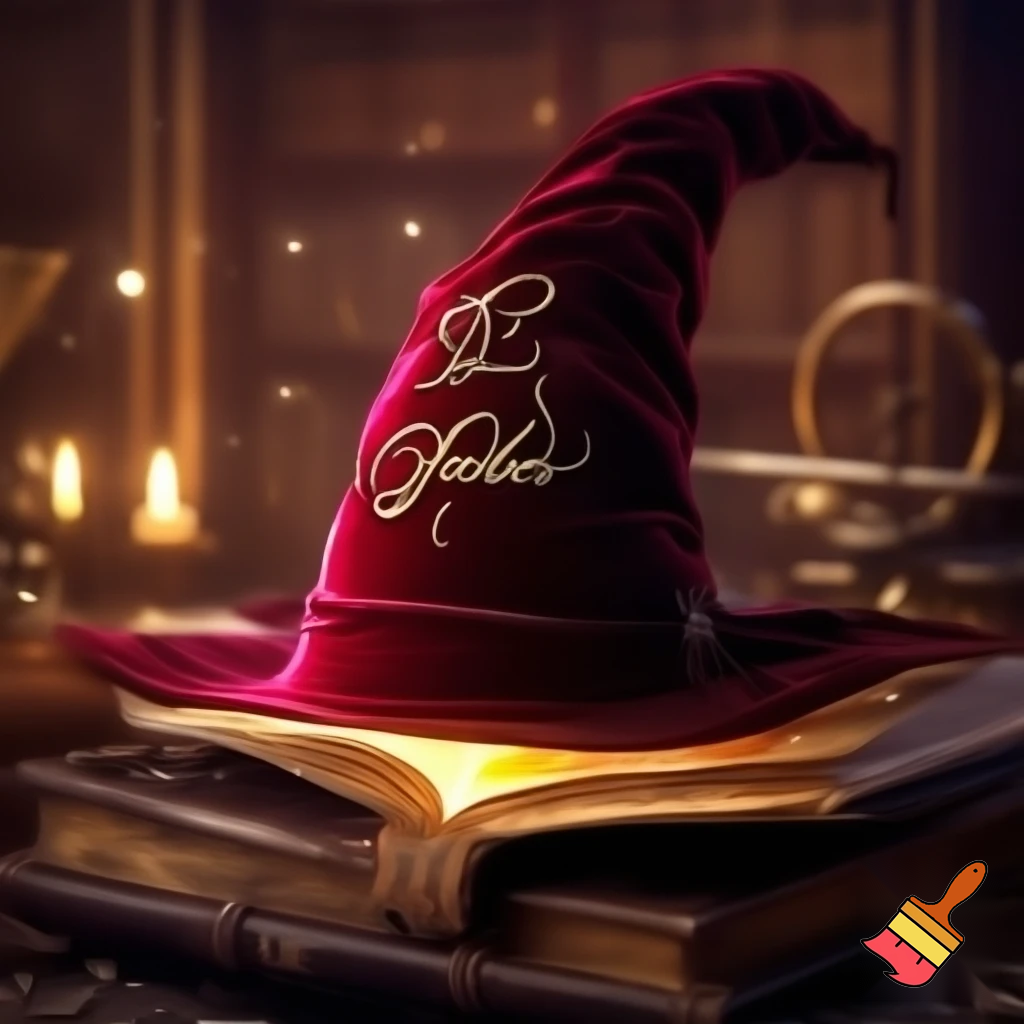 Christmas wizard hat written and velvet Bailey Tolly name on his message