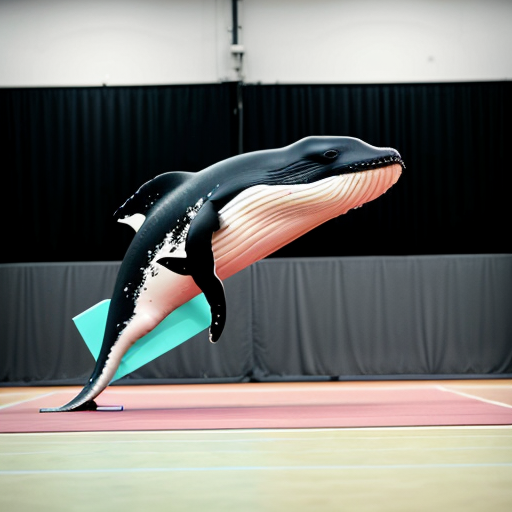 make a photo of a whale playing gymnastics