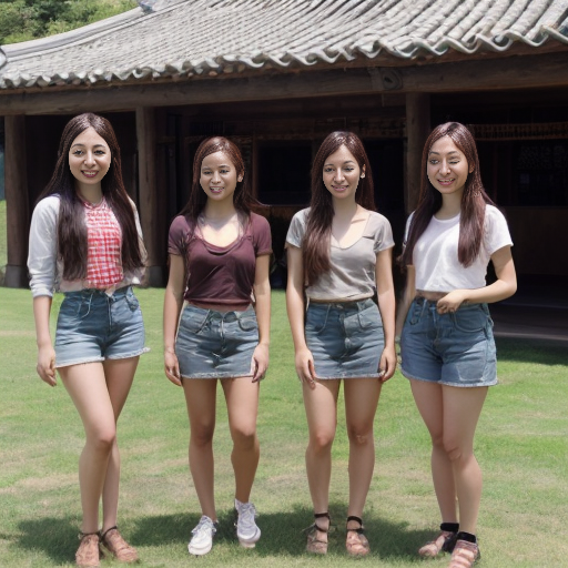 4 people all girls 2 brown 1korean 1 welsh all 13/12 mariya maahi hanah sara