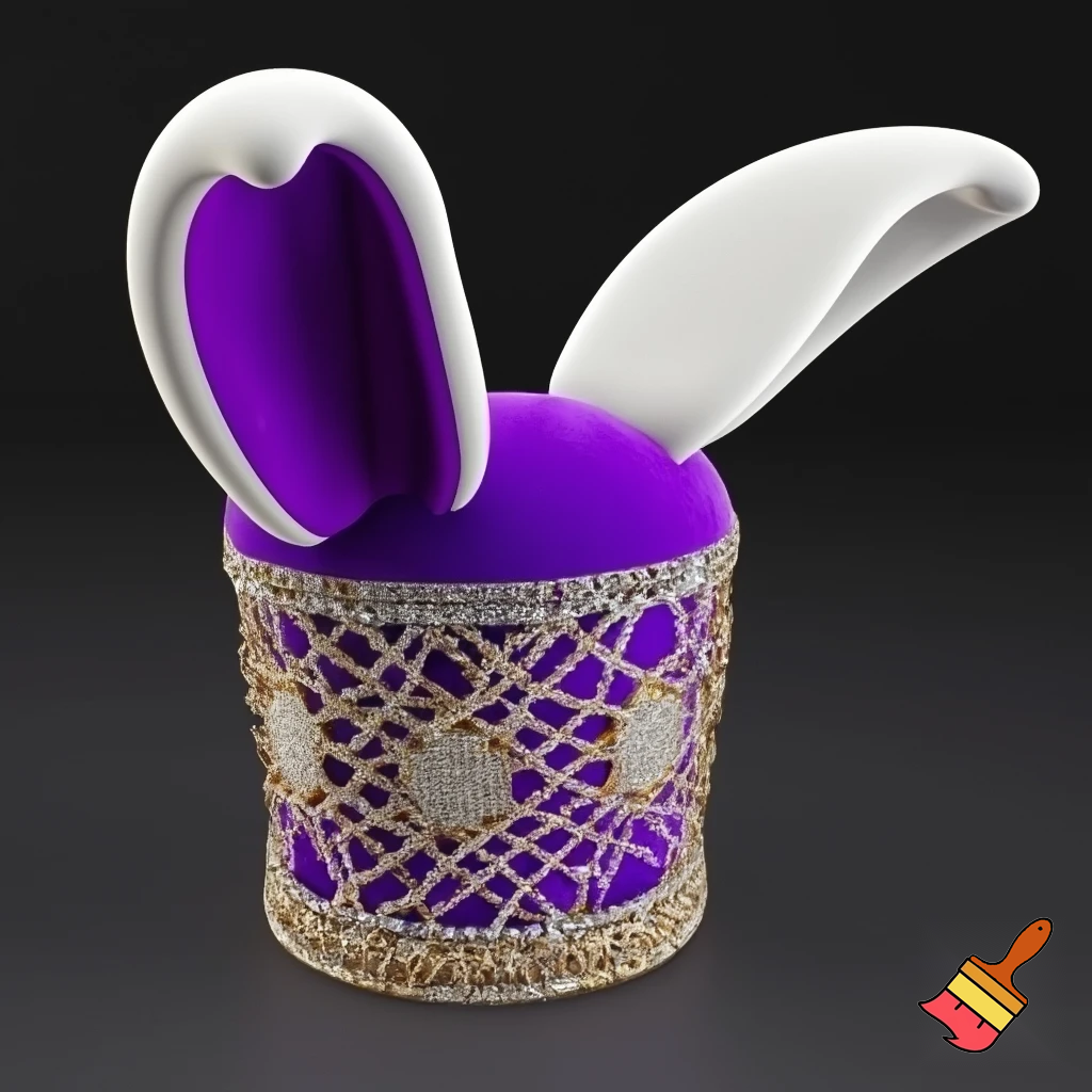 Easter top hat with headband, Easter bunny ears, purple and white velvet and fabric purple and white gold, gold and silver special delicate hat