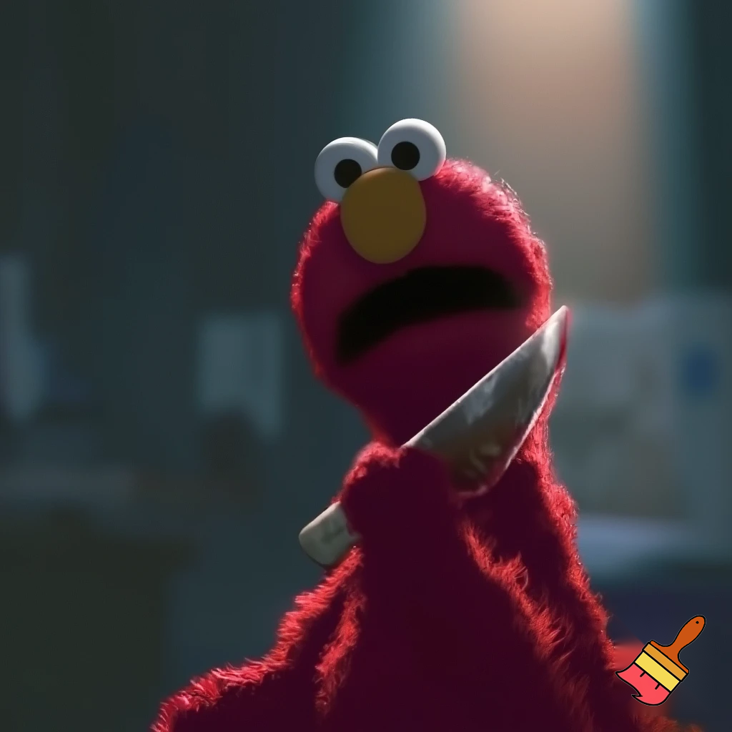 elmo dies by a knife