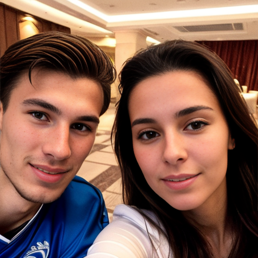 Goretzka and Vanessa at the hotel 