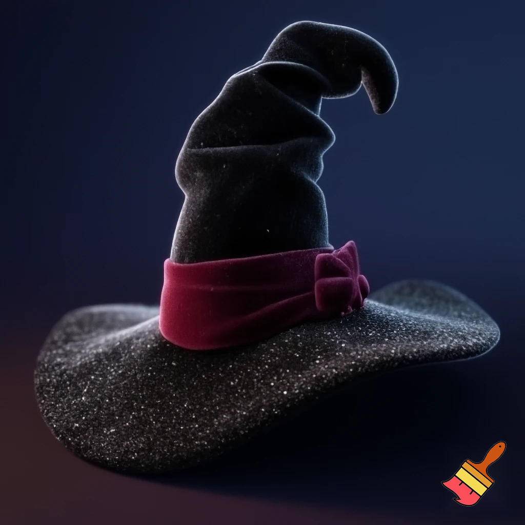 Velvet witches hat, witches hat, dark velvet witches hat and black glitter a fabric and velvet