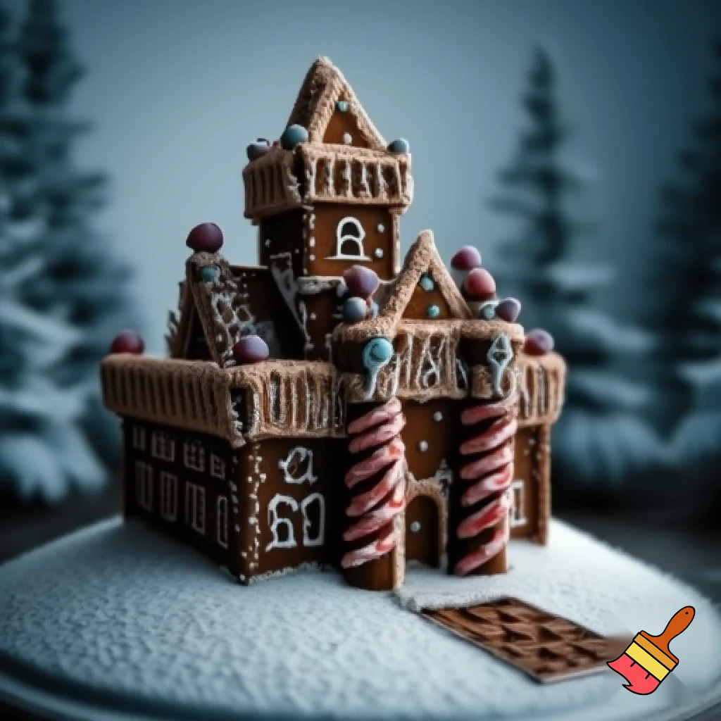 A gingerbread house castle