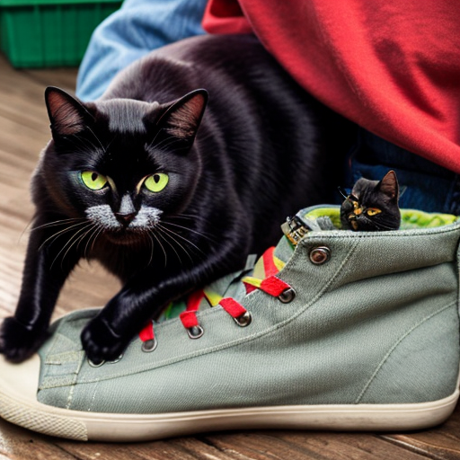 2d Milo the black cat the farmer red shirt and blue overalls and green boots