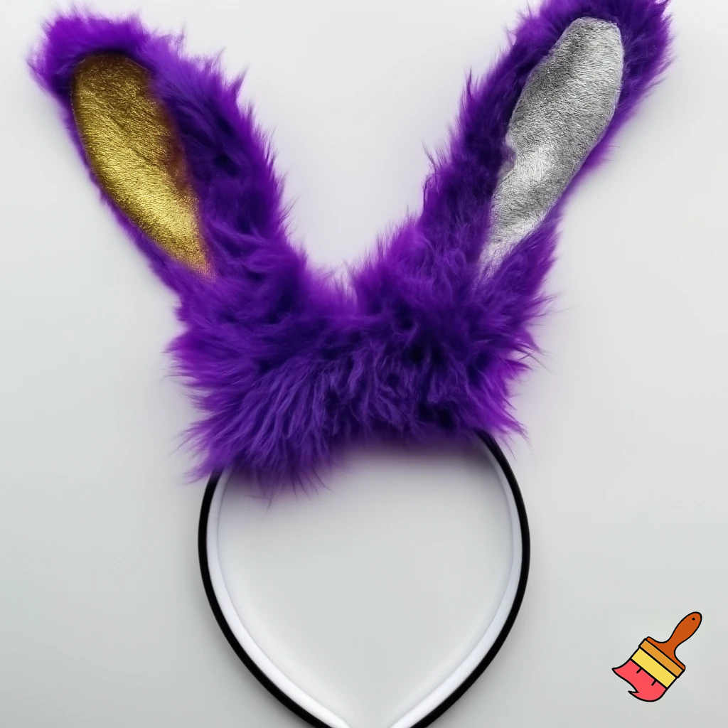 Easter bunny top hat headband, purple and white gold and silver
