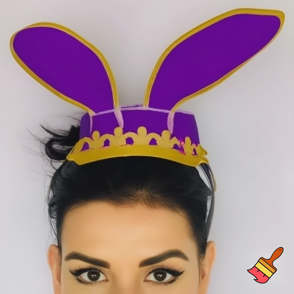 Easter bunny top hat, Easter balcony headband, purple and gold headband top hat
