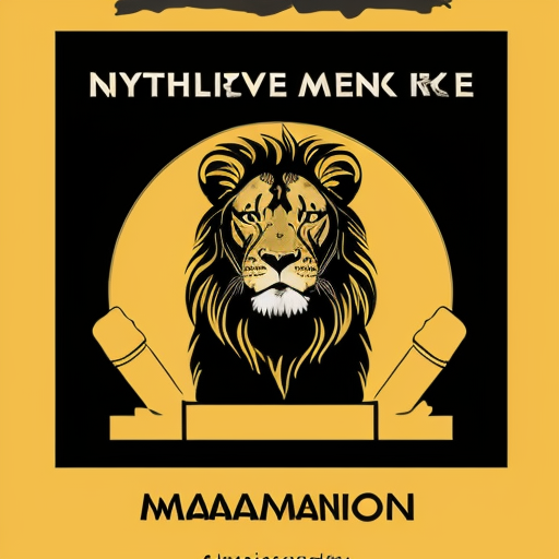  A professional announcement poster for a store. The background is bright and modern. In the center, there is a stylized logo of a majestic lion. Big bold text in Russian: "МАГАЗИН ЛОВИ МОМЕНТ". Below it, clear text: "ЗАКРЫТ ПО ТЕХНИЧЕСКИМ ПРИЧИНАМ". At the bottom: "Приносим извинения за неудобства". Clean typography, high contrast, yellow and black color scheme.