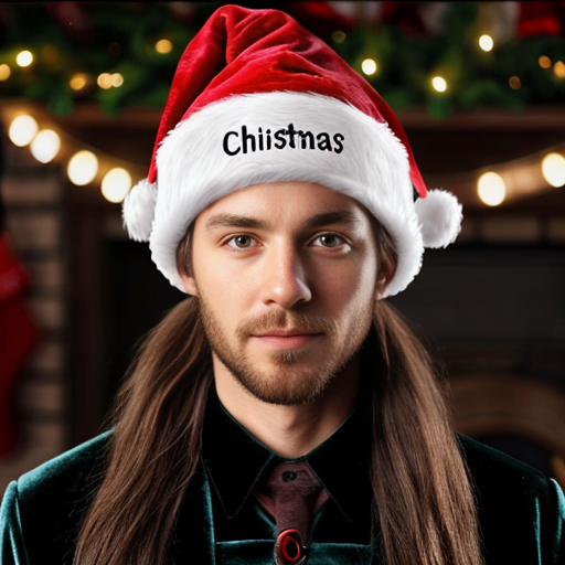 Christmas wizard hat written and velvet