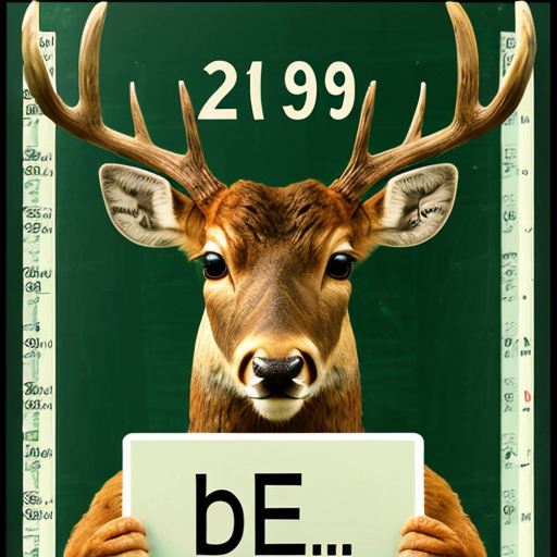 prisoner deer with angry face, scars and holding number board

