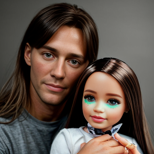 barbie that is 3 years old and ken who is 15 and a 29 year old father who is a teacher with black hair and is very handsome with hazel eyes