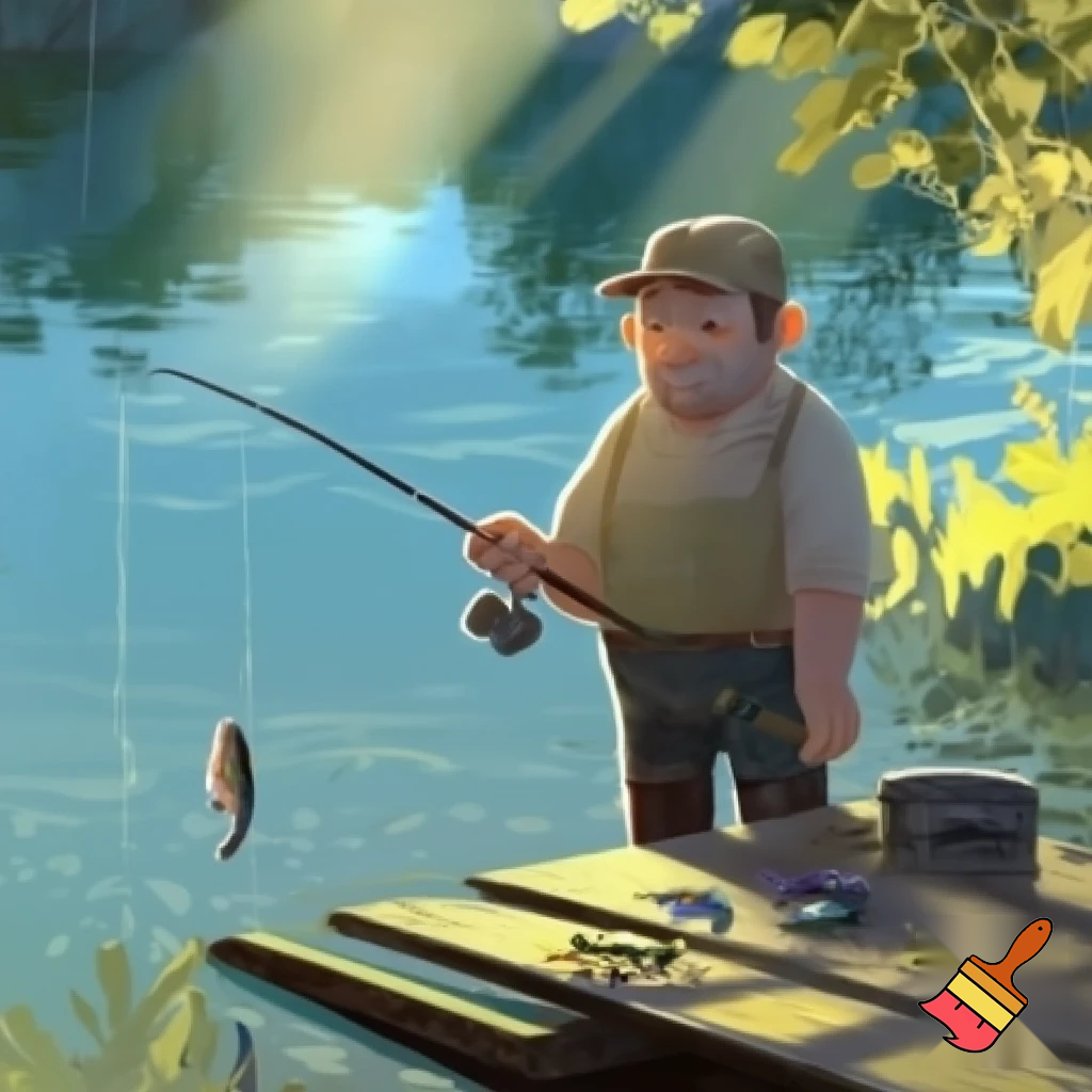 Immagine di un pescatore pensieroso ed indeciso su quale tecnica alieutica debba usare per catturare un cavalluccio marino.
Mostrare le diverse possibilità in una serie di nuvolette nel cielo azzurro.
Lo stile deve essere cartoon.