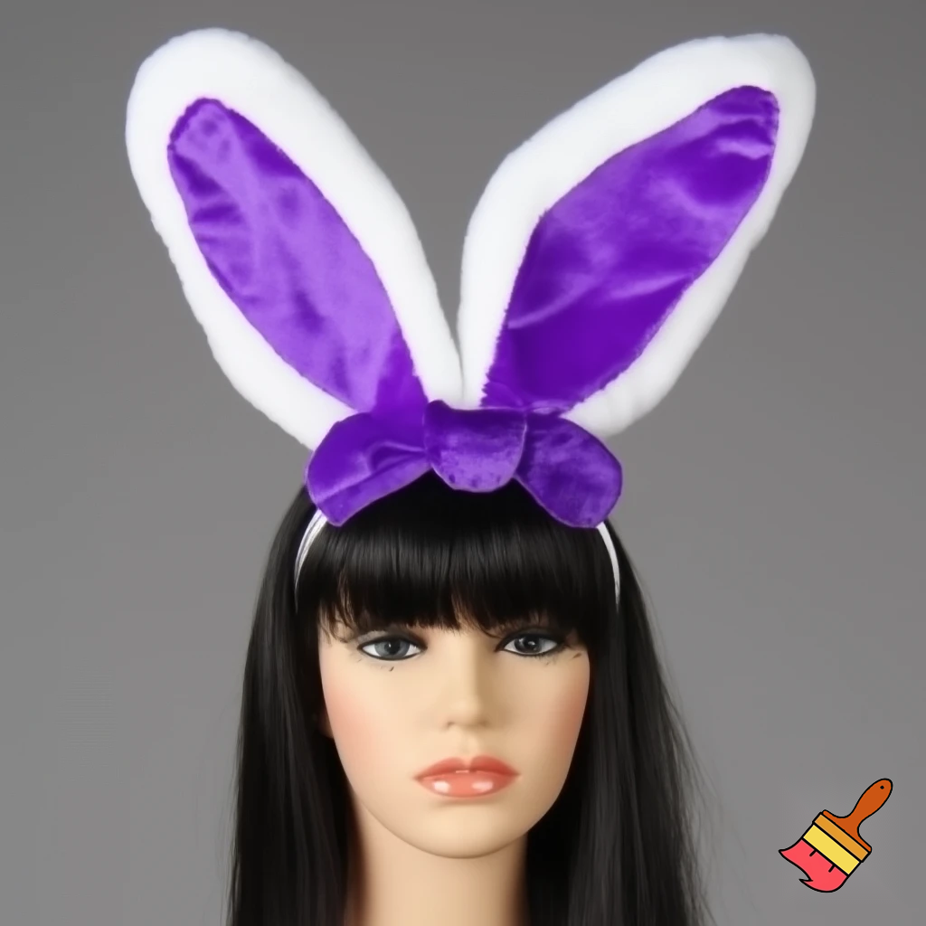 Easter bunny headband, top hat, Easter hat headband, top hat, purple and white, purple and white velvet top hat