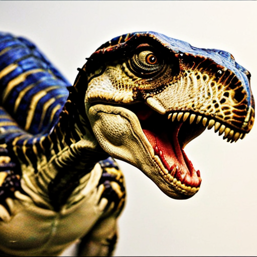 A female velociraptor with big butt cheeks. There are several tranquilizer darts in each butt cheek