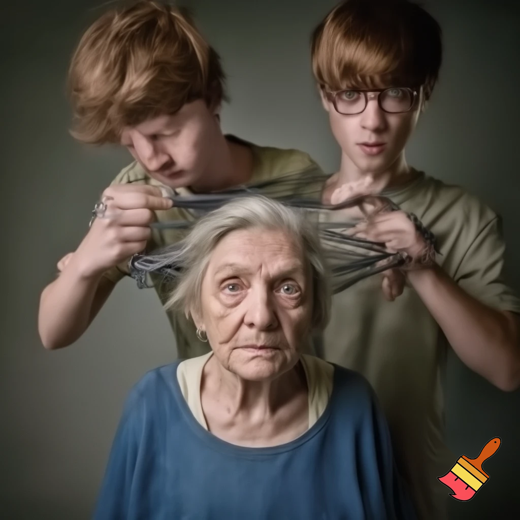 Gray haired grandmother getting dped by brown headed 18 year old bosses
