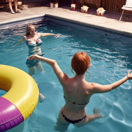 A girl in a pool party now make them turn around touch their out of the pool
Take them out of the pool